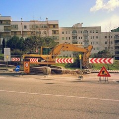 Lavori in corso in via Bradano