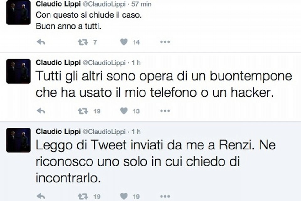 Claudio Lippi su Twitter