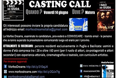 Casting Call a Matera venerdì 14 giugno