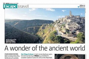 Matera sul giornale inglese Metro